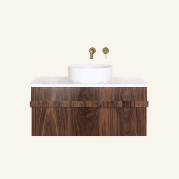 Ashton Wall-Mounted Vanity 900 Single Bowl - Walnut