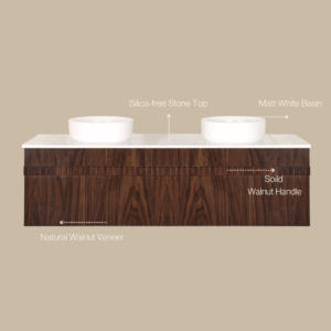 Ashton Wall-Mounted Vanity 1500 Double Bowl