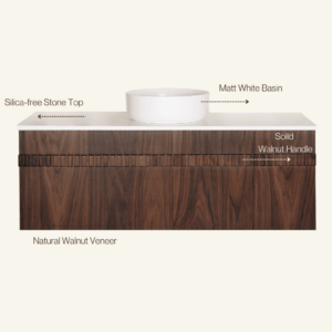 Ashton Wall-Mounted Vanity 1200 Single Bowl - Walnut