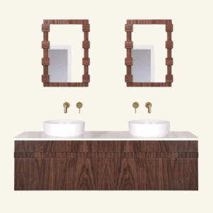 Ashton Wall-Mounted Vanity 1500 Double Bowl - Walnut