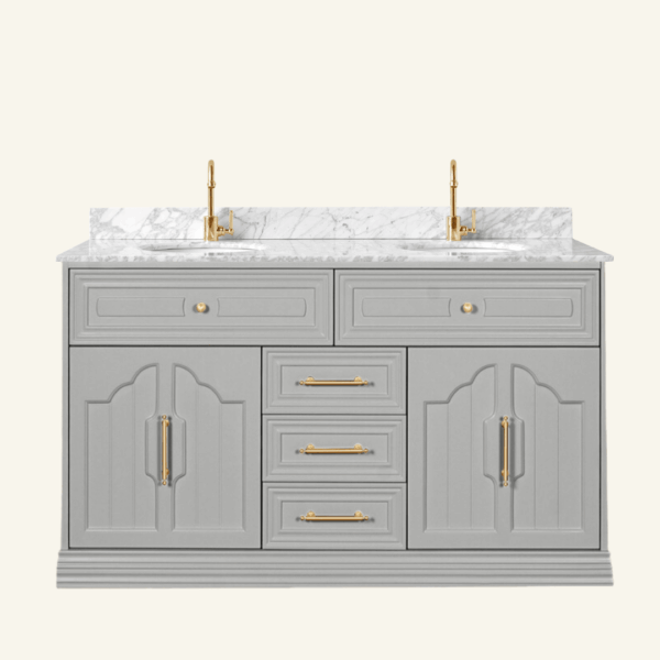 Eleanor Vanity 1500 Double Bowl - Pearl Grey