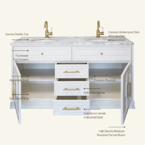 Eleanor Vanity 1500 Double Bowl - Classic White