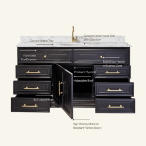 Eleanor Vanity 1500 Single Bowl - Black