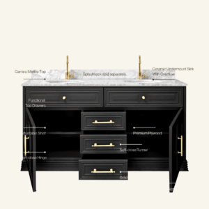Eleanor Vanity 1500 Double Bowl - Black