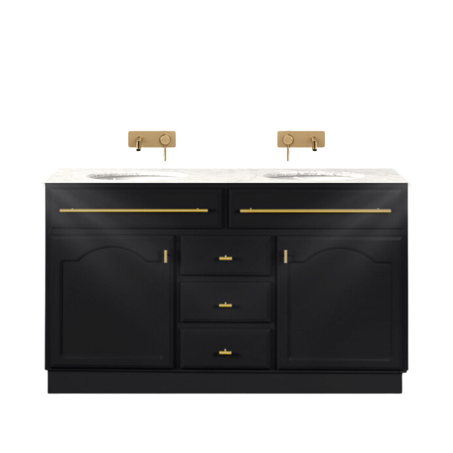 Elise Vanity 1500 Double Bowl - Black