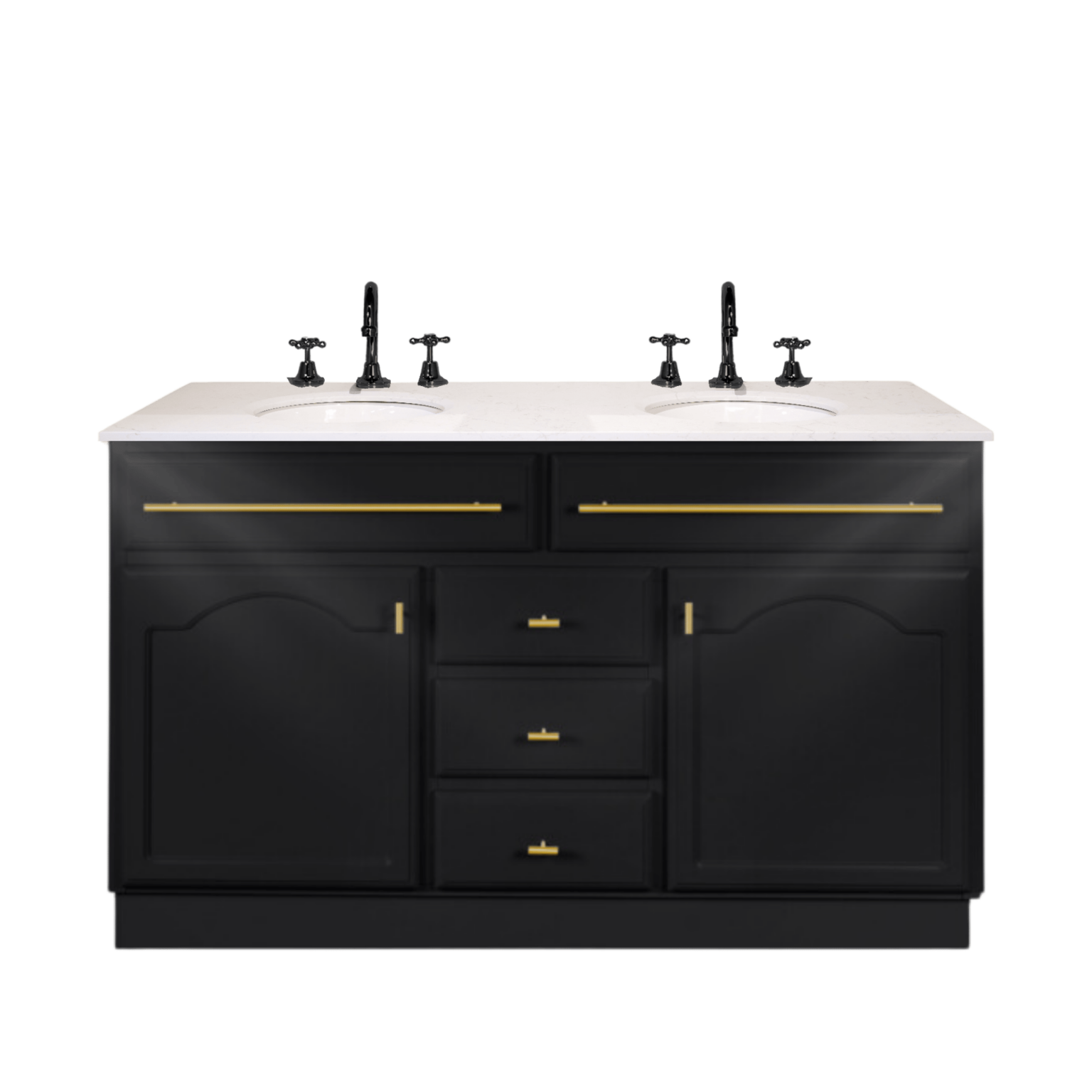 Elise Vanity 1500 Double Bowl - Black