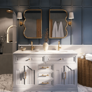 Eleanor Vanity 1500 Double Bowl - Pearl Grey