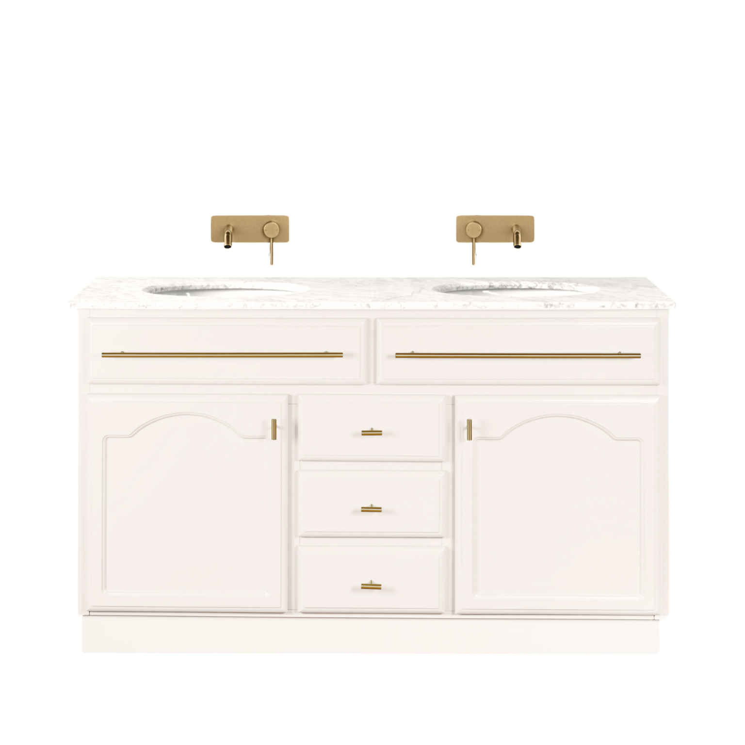 Elise Vanity 1500 Double Bowl - Classic White
