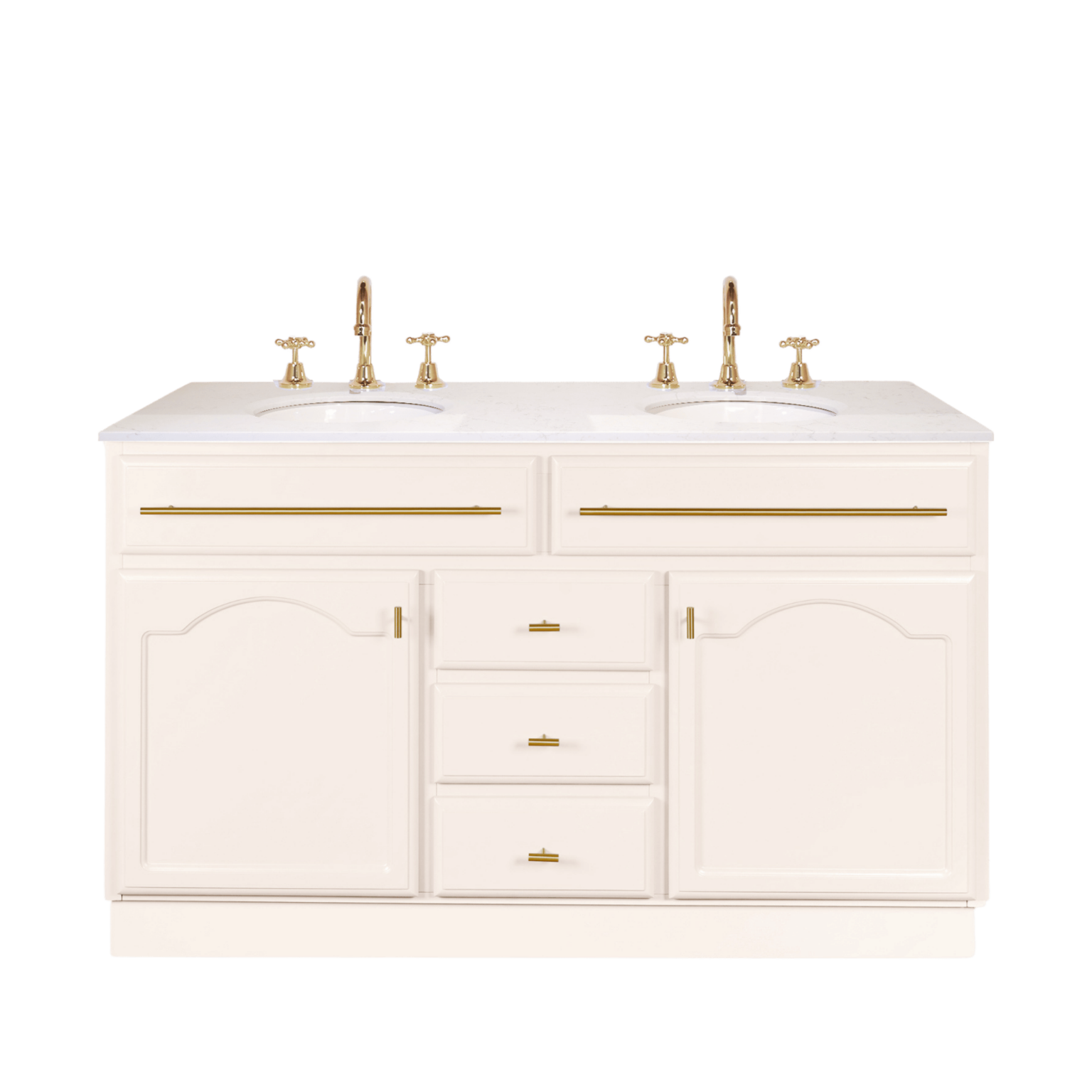 Elise Vanity 1500 Double Bowl - Classic White