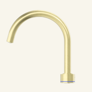 York Straight Basin Mixer With White Porcelain Lever - Aged Brass