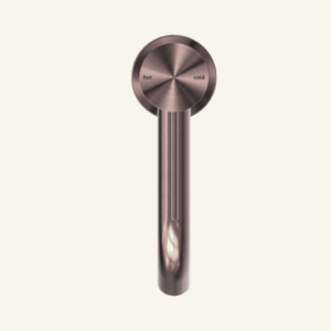 York Straight Basin Mixer With White Porcelain Lever - Aged Brass