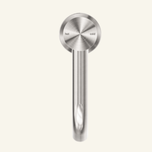 York Straight Basin Mixer With White Porcelain Lever - Aged Brass