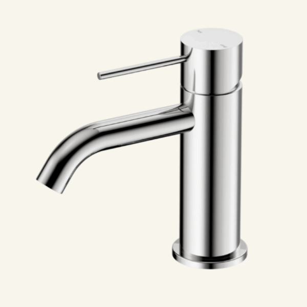 York Straight Basin Mixer With White Porcelain Lever - Aged Brass