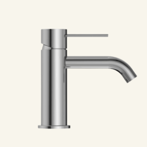York Straight Basin Mixer With White Porcelain Lever - Aged Brass