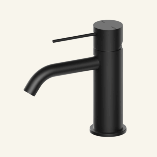 York Straight Basin Mixer With White Porcelain Lever - Aged Brass