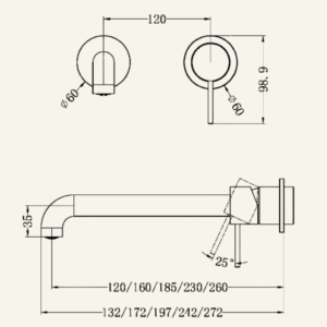 York Straight Basin Mixer With White Porcelain Lever - Aged Brass