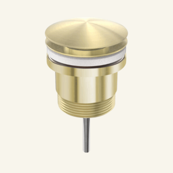 York Straight Basin Mixer With White Porcelain Lever - Aged Brass