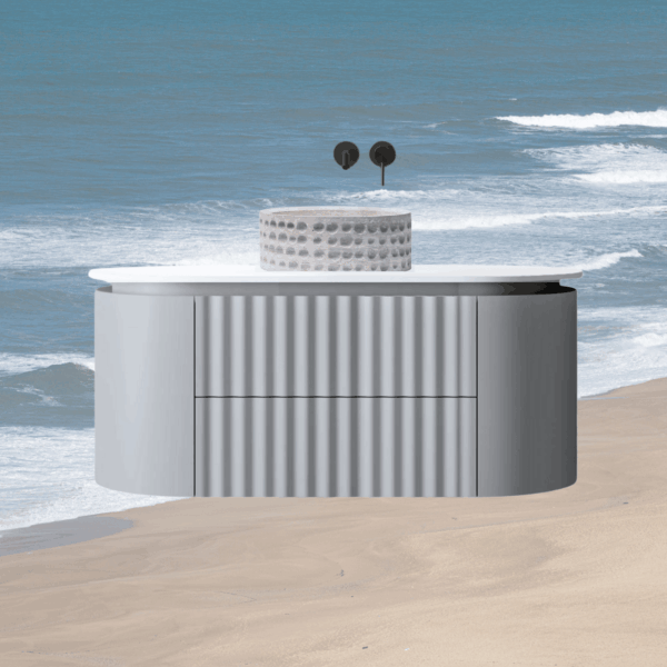 Wave Wall-Mounted Vanity 1200 - Pearl Grey
