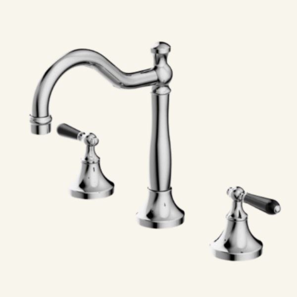 York Straight Basin Mixer With White Porcelain Lever - Aged Brass