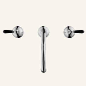 York Straight Basin Mixer With White Porcelain Lever - Aged Brass