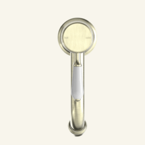 York Straight Basin Mixer With White Porcelain Lever - Aged Brass