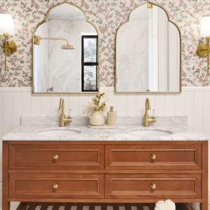 Audrey Vanity Freestanding 1500 Double Bowl - Brown Oak 