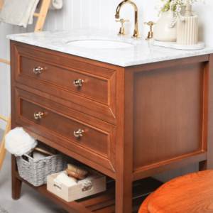 Audrey Vanity Freestanding 900 Single Bowl - Brown Oak 