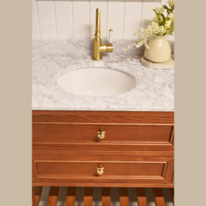 Audrey Vanity Freestanding 1500 Double Bowl - Brown Oak 