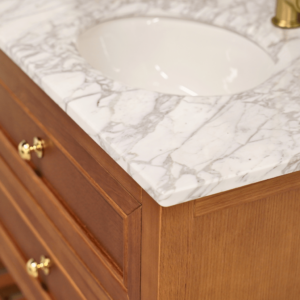 Audrey Vanity Freestanding 1500 Double Bowl - Brown Oak 