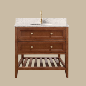 Audrey Vanity Freestanding 900 Single Bowl - Brown Oak 