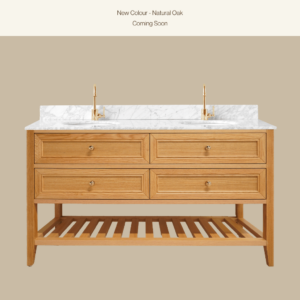 Audrey Vanity Freestanding 1500 Double Bowl - Brown Oak 
