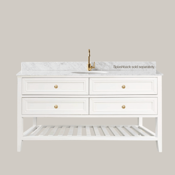 Audrey Vanity Freestanding 1500 Single Bowl - Classic White