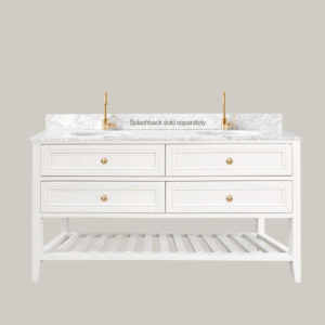 Audrey Vanity Freestanding 1500 Double Bowl - Classic White