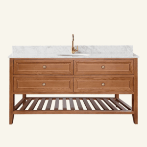 Audrey Vanity Freestanding 1500 Single Bowl - Brown Oak 
