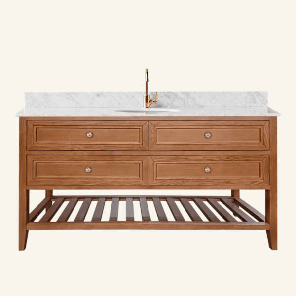 Audrey Vanity Freestanding 1500 Single Bowl - Brown Oak 