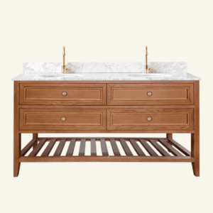 Audrey Vanity Freestanding 1500 Double Bowl - Brown Oak 