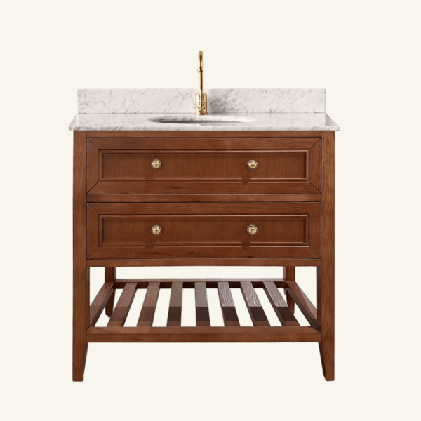 Audrey Vanity Freestanding 900 Single Bowl - Brown Oak 