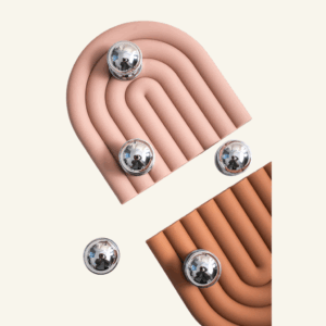 Audrey Solid Brass Knob 32mm - Chrome/Gloss Gold