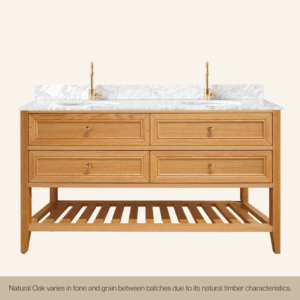 Audrey Vanity Freestanding 1500 Single - Natural Oak 