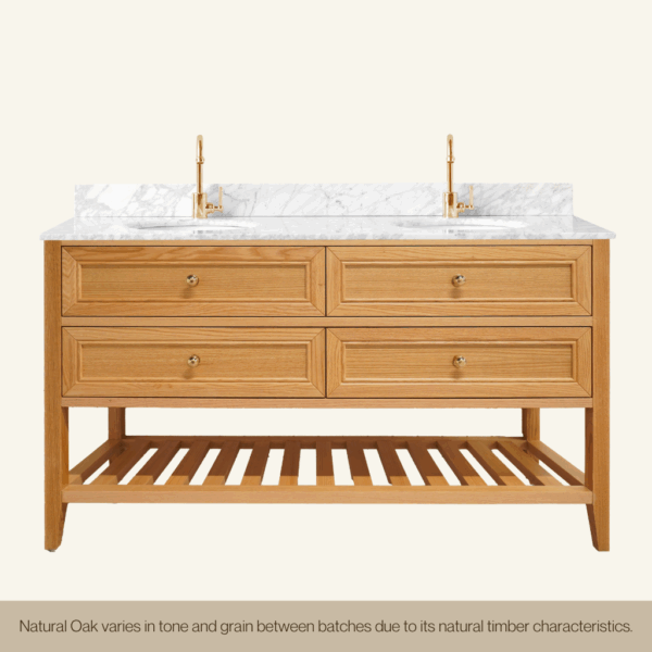 Audrey Vanity Freestanding 1500 Single - Natural Oak 