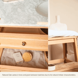Audrey Vanity Freestanding 1500 Single - Natural Oak 