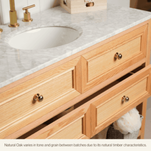 Audrey Vanity Freestanding 1500 Single - Natural Oak 