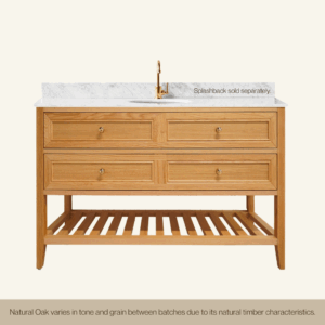 Audrey Vanity Freestanding 1200 Single Bowl - Natural Oak 