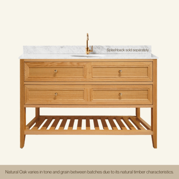Audrey Vanity Freestanding 1200 Single Bowl - Natural Oak 