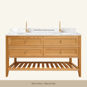 Audrey Vanity Freestanding 1500 Single/Double Bowl - Natural Oak 