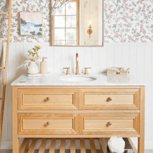 Audrey Vanity Freestanding 1200 Single Bowl - Natural Oak 