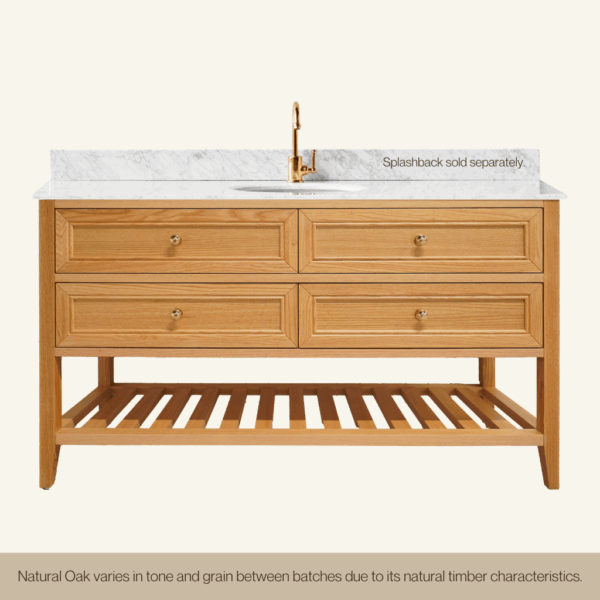 Audrey Vanity Freestanding 1500 Single - Natural Oak 