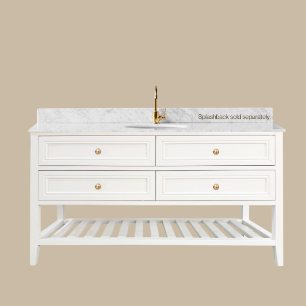Audrey Vanity Freestanding 1500 Single Bowl - Classic White