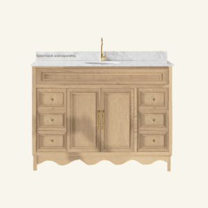 Belle Scalloped Vanity 900 Freestanding – Honey Oak