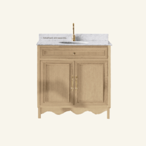 Belle Scalloped Vanity 900 Freestanding – Honey Oak